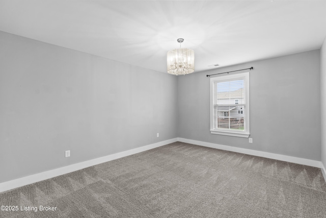 182 Washington Commons Dr, Mt Washington, KY 40047 - unfurnished room with a chandelier, carpet floors, and baseboards