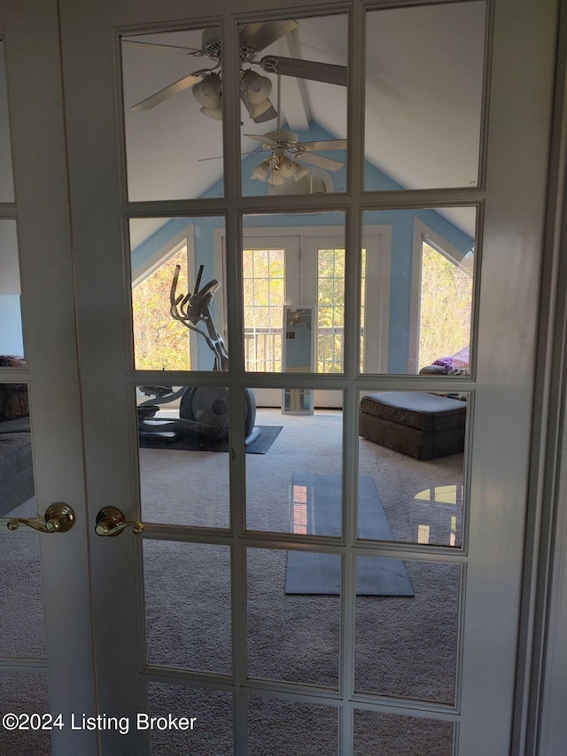 3501 Hardwood Forest Dr, Louisville, KY 40214 - detailed view of french doors and ceiling fan