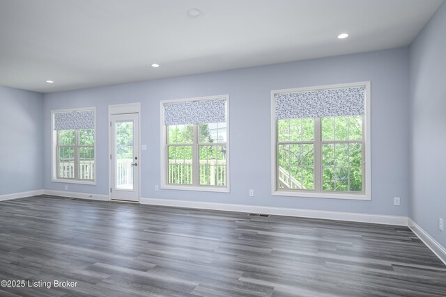 14341 Halden Ridge Way, Louisville, KY 40245 - unfurnished room featuring baseboards, dark wood-type flooring, and recessed lighting