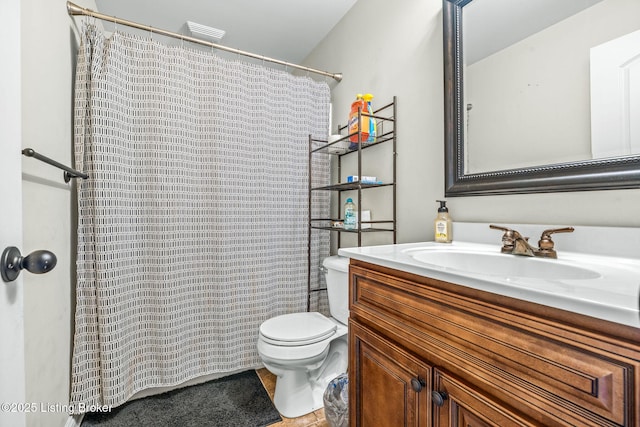 218 Sangria Dr, Vine Grove, KY 40175 - bathroom featuring toilet, vanity, and a shower with curtain
