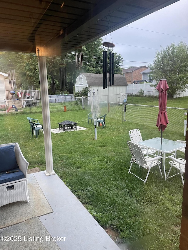 100 Monroe St, Radcliff, KY 40160 - view of yard featuring a fire pit and a patio