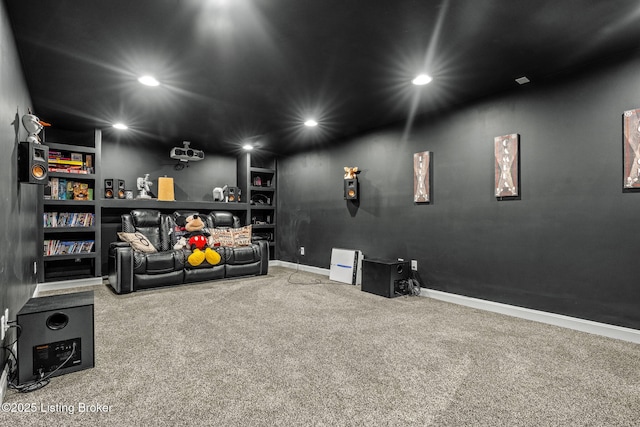 1093 W Bryan Rd, Elizabethtown, KY 42701 - home theater featuring carpet, recessed lighting, and baseboards