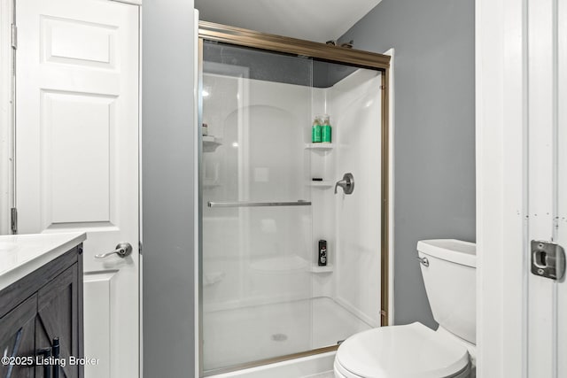 1093 W Bryan Rd, Elizabethtown, KY 42701 - bathroom with toilet, a stall shower, and vanity