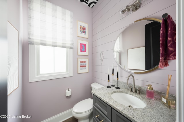 11006 Monkshood Dr, Prospect, KY 40059 - half bathroom with toilet, vanity, and tasteful backsplash