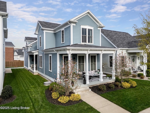 11006 Monkshood Dr, Prospect, KY 40059 - view of front of property with an outdoor living space, a porch, and roof with shingles