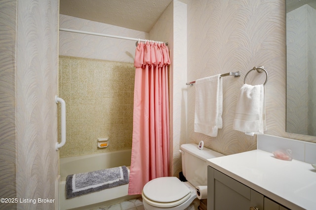 7003 Red Plum Ter, Pewee Valley, KY 40056 - full bathroom with toilet, vanity, and shower / tub combo with curtain