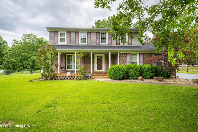 7003 Red Plum Ter, Pewee Valley, KY 40056 - traditional-style home featuring covered porch and brick siding