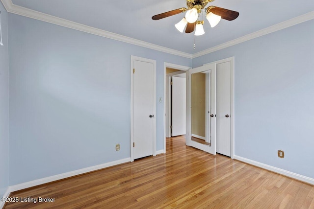 3531 Graham Rd, Louisville, KY 40207 - unfurnished room featuring light wood-style flooring, crown molding, and ceiling fan