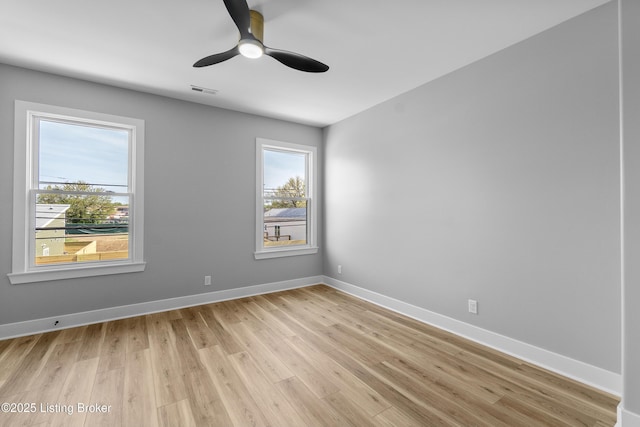 530-532 E Burnett Ave, Louisville, KY 40217 - unfurnished room with light wood-style floors, a ceiling fan, and baseboards