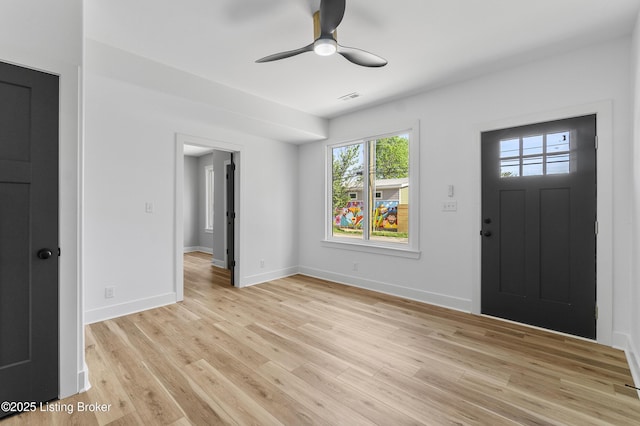 530-532 E Burnett Ave, Louisville, KY 40217 - foyer with a ceiling fan, light wood-style floors, and baseboards