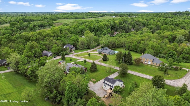 1900 Wolf Dr, La Grange, KY 40031 - aerial view of property and surrounding area with a heavily wooded area