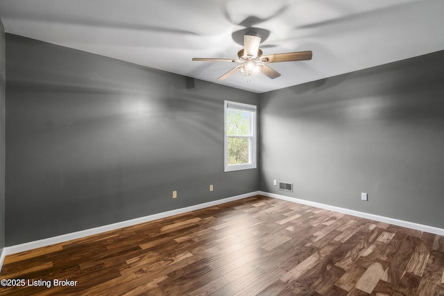 1900 Wolf Dr, La Grange, KY 40031 - empty room featuring ceiling fan, wood finished floors, and baseboards