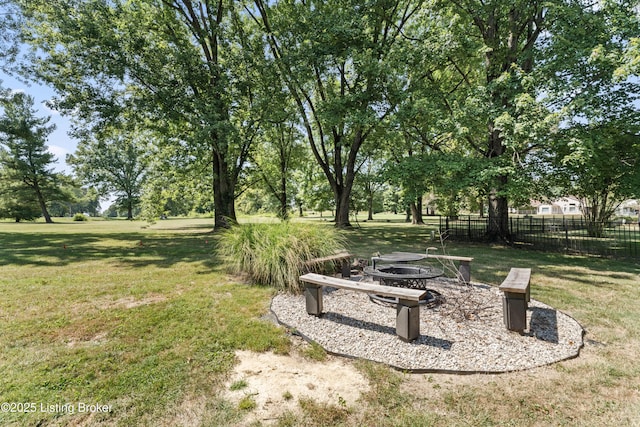 1609 Tall Oaks Dr, Jeffersonville, IN 47130 - view of yard with a fire pit
