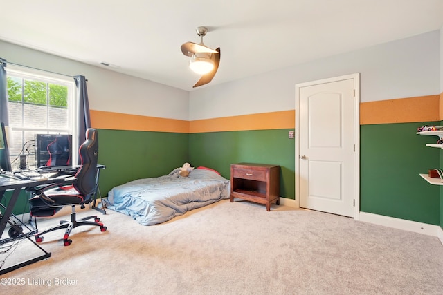 566 Wooded Falls Rd, Louisville, KY 40243 - bedroom featuring carpet floors, an office area, a ceiling fan, and baseboards