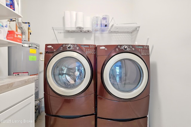 566 Wooded Falls Rd, Louisville, KY 40243 - clothes washing area with independent washer and dryer and water heater