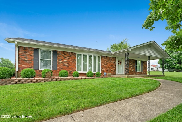 1160 Buck Knobs Rd, Ekron, KY 40117 - view of front of property featuring brick siding, a front lawn, and roof with shingles