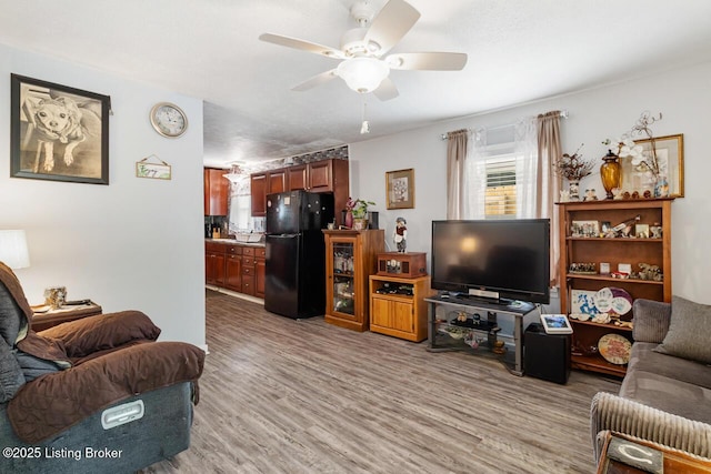 271 Carters St, New Castle, KY 40050 - living area with a ceiling fan and light wood-type flooring