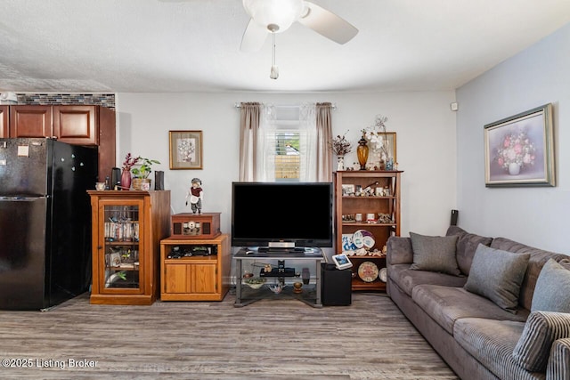 271 Carters St, New Castle, KY 40050 - living area with a ceiling fan and light wood finished floors