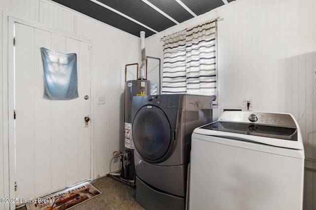 271 Carters St, New Castle, KY 40050 - laundry room featuring separate washer and dryer, water heater, and carpet flooring