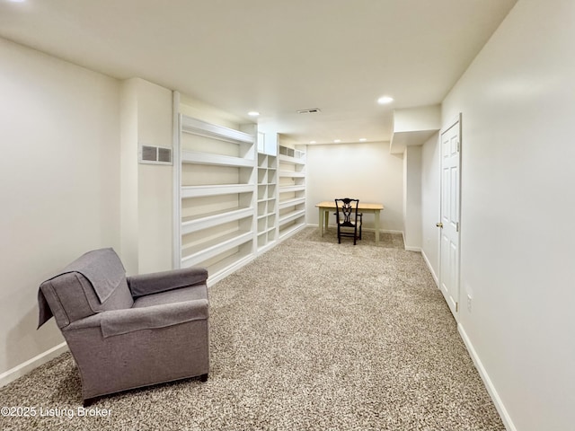 10923 Collington Dr, Louisville, KY 40241 - living area featuring carpet floors, recessed lighting, baseboards, and built in features
