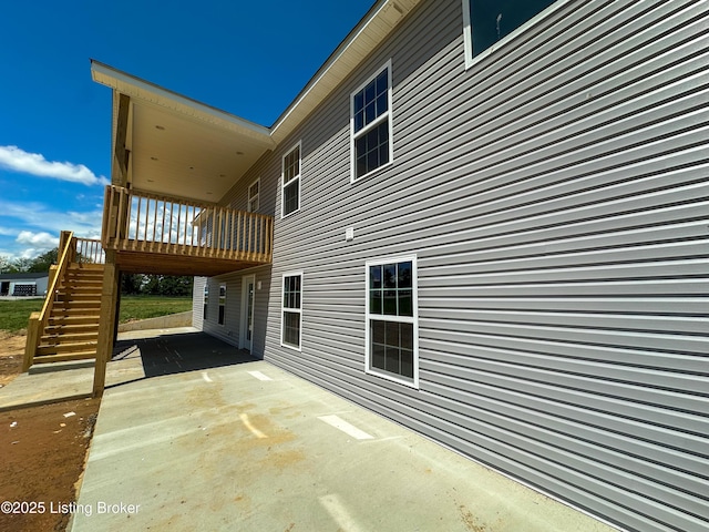 165 Gordon Dr, Ekron, KY 40117 - rear view of house with a patio area, stairway, and a wooden deck