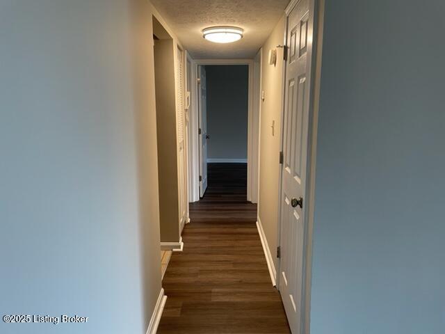 1505 La Fontenay Ct, Louisville, KY 40223 - corridor with baseboards, wood finished floors, and a textured ceiling