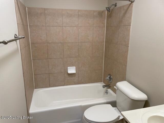 1505 La Fontenay Ct, Louisville, KY 40223 - bathroom featuring toilet, vanity, and shower / bathtub combination