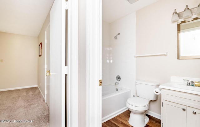 10600 Colonial Woods Way Unit 9-1, Louisville, KY 40223 - full bath with toilet, vanity, baseboards, and shower / bath combination