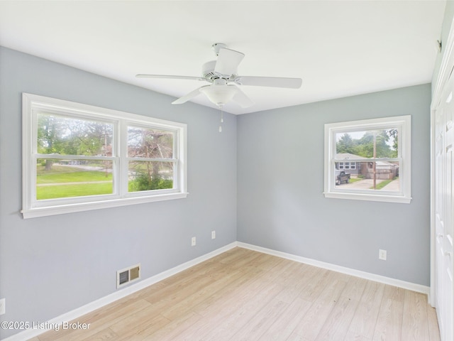 4212 David Ave, Louisville, KY 40215 - empty room with light wood-style floors, baseboards, and ceiling fan