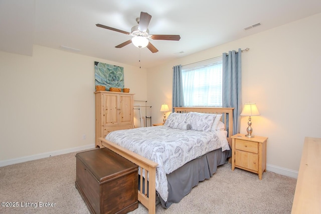 18705 Weymuth Ln, Louisville, KY 40245 - bedroom featuring light colored carpet, baseboards, and a ceiling fan