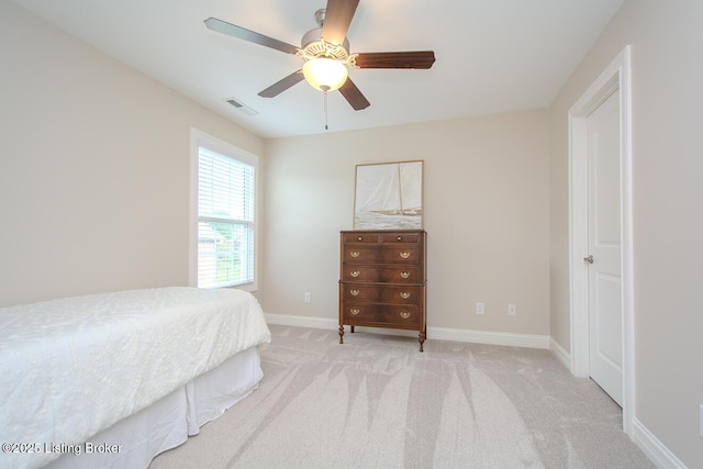 18705 Weymuth Ln, Louisville, KY 40245 - bedroom featuring light colored carpet, baseboards, and a ceiling fan