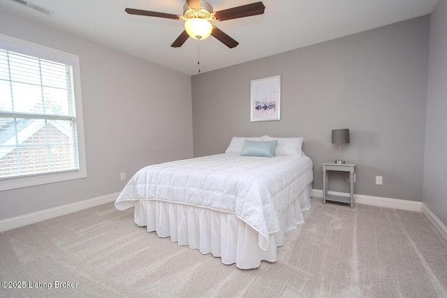 18705 Weymuth Ln, Louisville, KY 40245 - bedroom featuring baseboards, light carpet, and a ceiling fan
