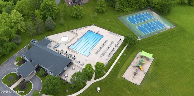 18705 Weymuth Ln, Louisville, KY 40245 - drone / aerial view of a pool