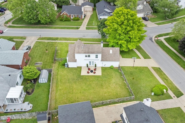 aerial perspective of suburban area
