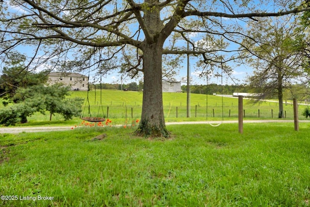 view of yard with a view of countryside
