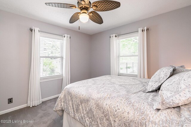 8703 Waltlee Rd, Louisville, KY 40291 - carpeted bedroom with multiple windows, baseboards, and ceiling fan