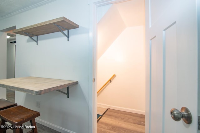 walk in closet featuring wood finished floors