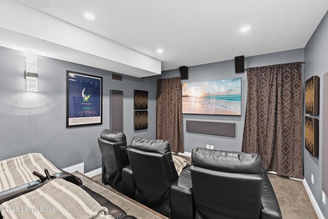 4026 Old Farm Dr, Crestwood, KY 40014 - carpeted home theater room with baseboards and recessed lighting