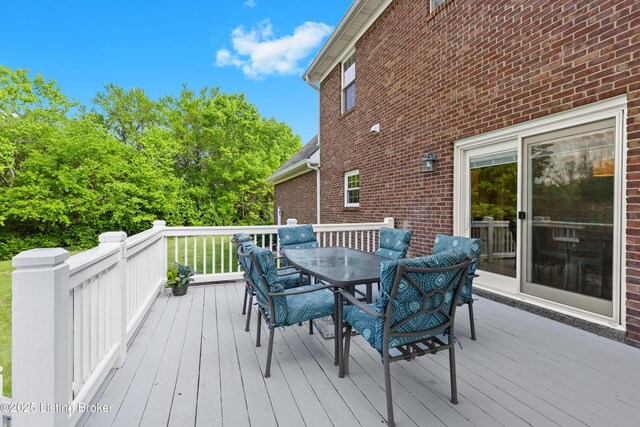 4026 Old Farm Dr, Crestwood, KY 40014 - wooden deck featuring outdoor dining area