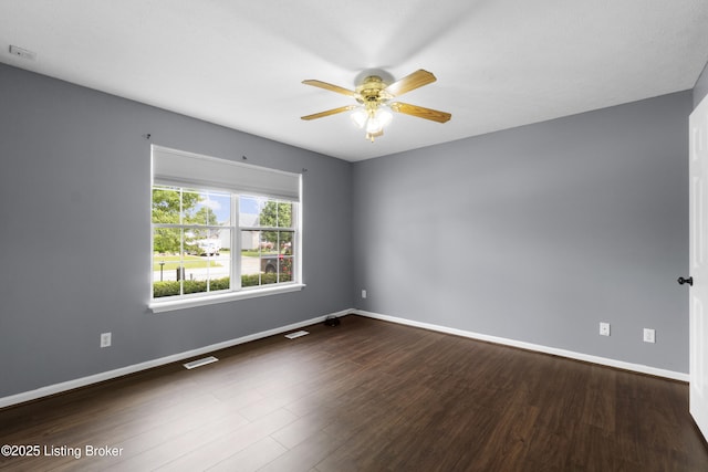 267 Stellar Dr, Shepherdsville, KY 40165 - unfurnished room with a ceiling fan, baseboards, and wood finished floors