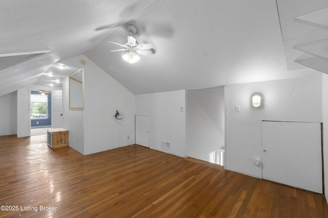 267 Stellar Dr, Shepherdsville, KY 40165 - additional living space featuring ceiling fan, hardwood / wood-style flooring, and vaulted ceiling