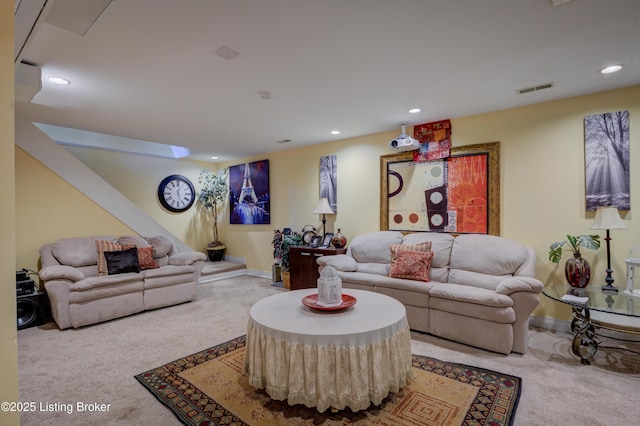 13804 Fairway Ln, Goshen, KY 40026 - carpeted living room with recessed lighting and baseboards