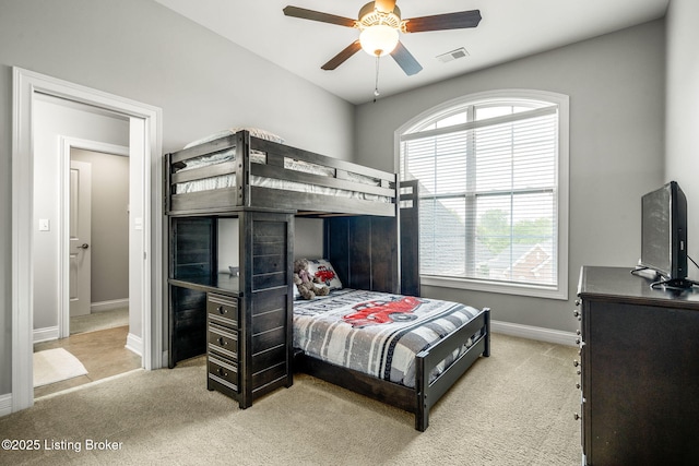 13412 Hampton Cir, Goshen, KY 40026 - carpeted bedroom with multiple windows, baseboards, and ceiling fan