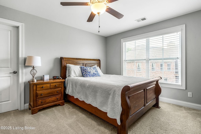 13412 Hampton Cir, Goshen, KY 40026 - bedroom with carpet floors, baseboards, and a ceiling fan