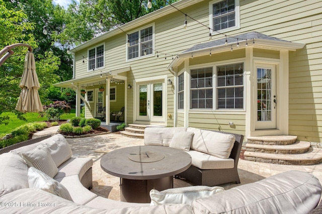 801 Shady Ln, Anchorage, KY 40223 - view of patio / terrace featuring an outdoor living space, entry steps, and french doors