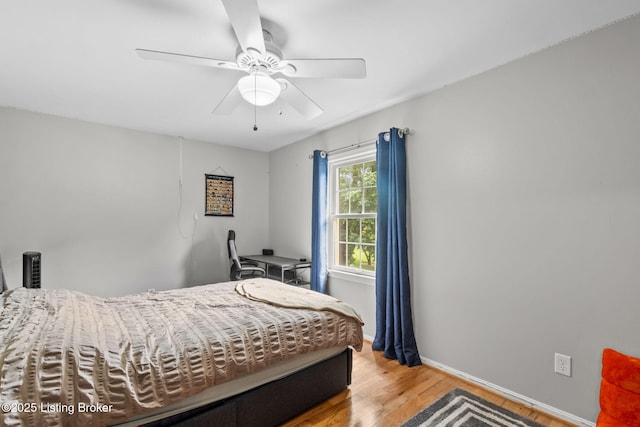 3711 Quail Hollow Ct, Louisville, KY 40241 - bedroom with light wood-style flooring, baseboards, and ceiling fan