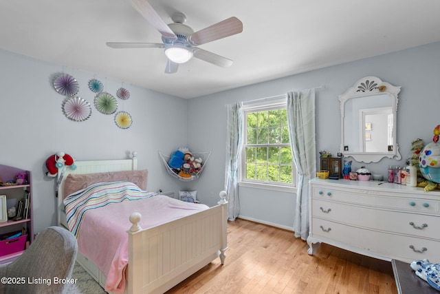 3711 Quail Hollow Ct, Louisville, KY 40241 - bedroom with light wood-style flooring and a ceiling fan