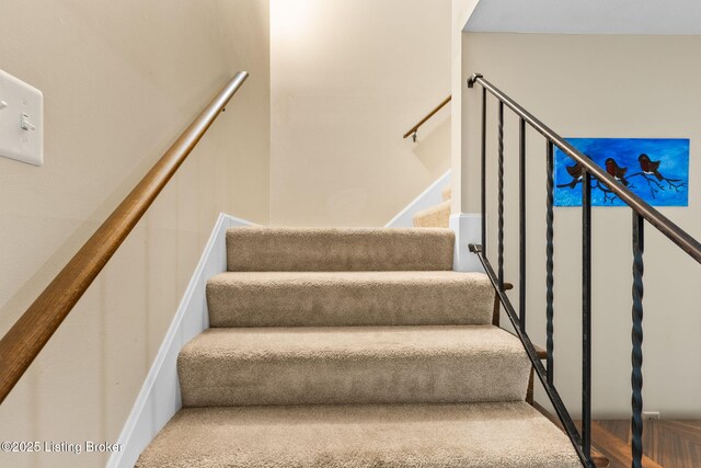 3711 Quail Hollow Ct, Louisville, KY 40241 - stairs with carpet flooring