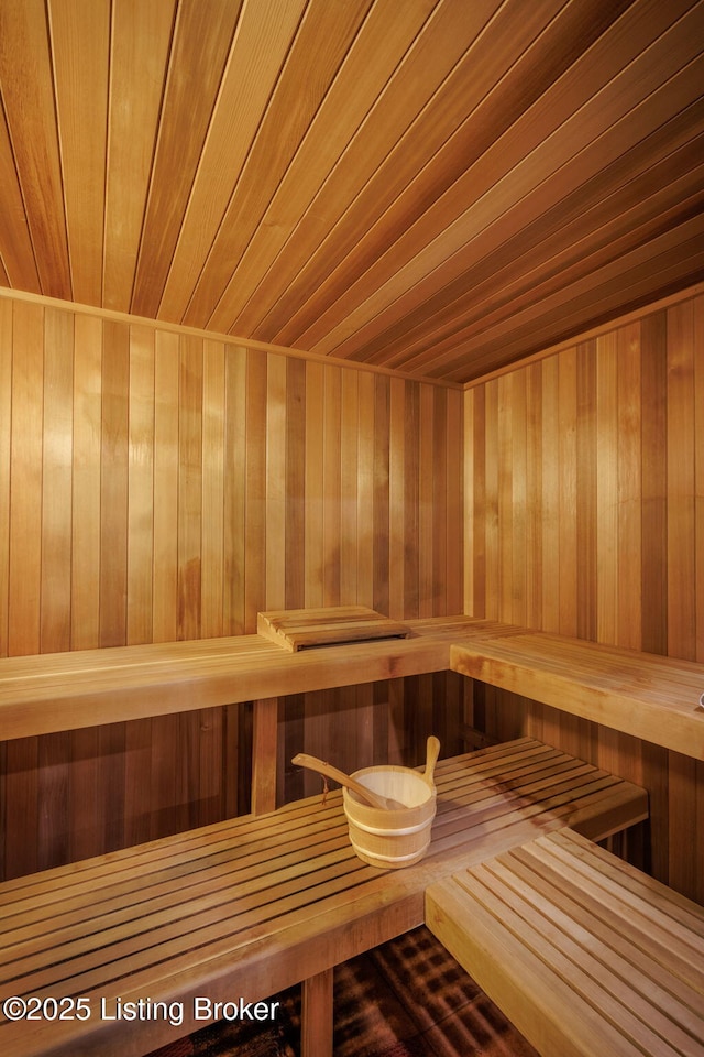 3711 Quail Hollow Ct, Louisville, KY 40241 - relaxing sauna / steam room with wood ceiling and wooden walls