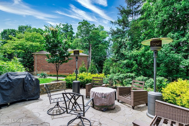3711 Quail Hollow Ct, Louisville, KY 40241 - view of patio with grilling area and view of wooded area